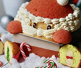 烟囱上的圣诞老人雪纺蛋糕（切开有惊喜）的做法