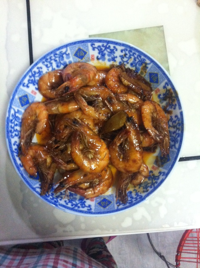 Braised prawns