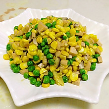 青豆玉米香菇炒火腿
