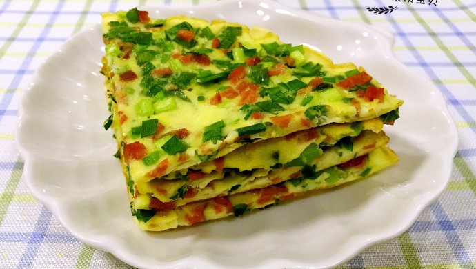 韭菜香肠鸡蛋饼