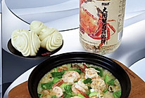 #秋日品蟹 邂逅好味道#早餐｜鲜虾青菜菌菇粥的做法
