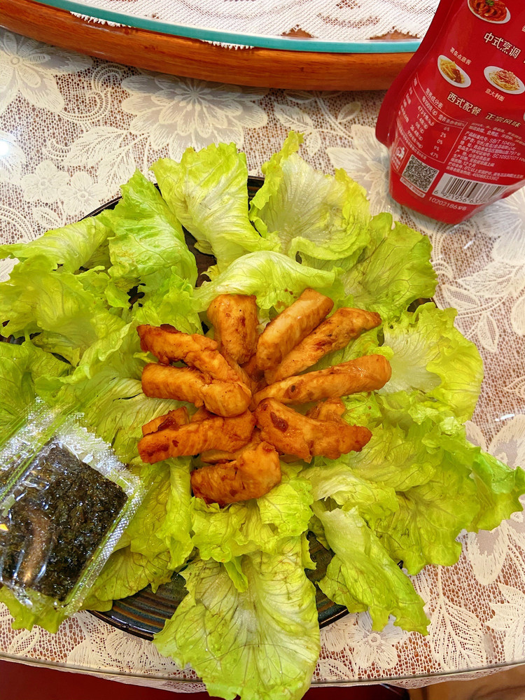 减肥吃啥—海苔生菜烤肉的做法