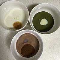 三色雪糕(奶香麦脆、巧克力溶豆、抹茶红豆)的做法图解3