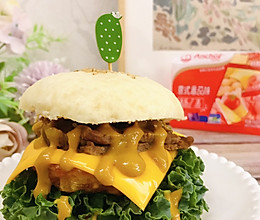 #安佳真草饲 营养护全家#卤牛肉汉堡的做法