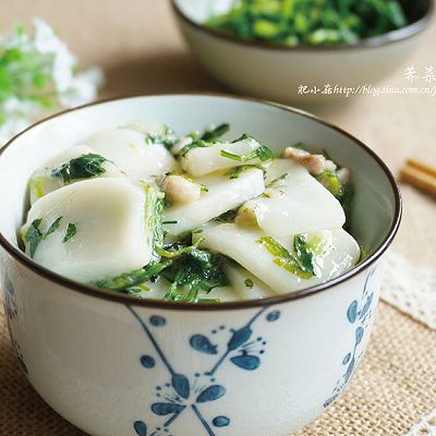 三月三 荠菜香：荠菜肉丝炒年糕