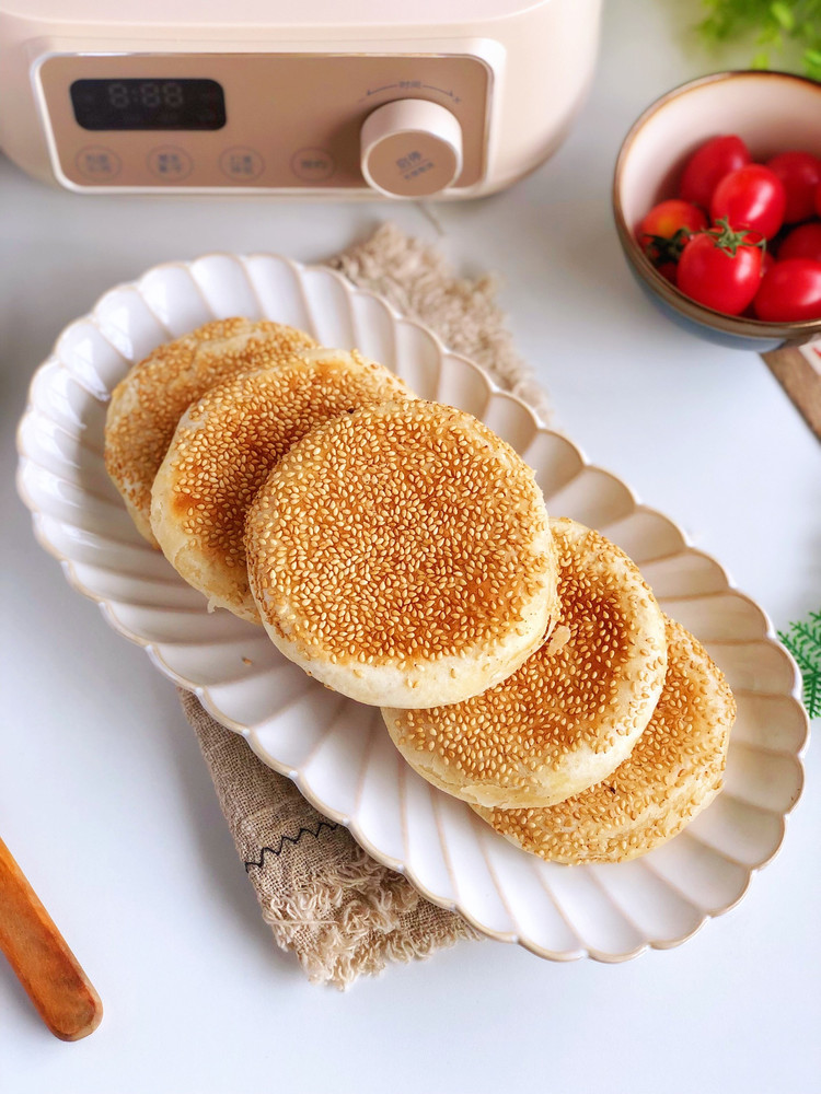 五香芝麻烧饼（免烤箱）的做法