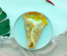 鸡蛋手抓饼#花10分钟，做一道菜！#的做法