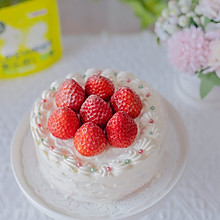 #健康甜蜜烘焙料理#0卡糖草莓蛋糕