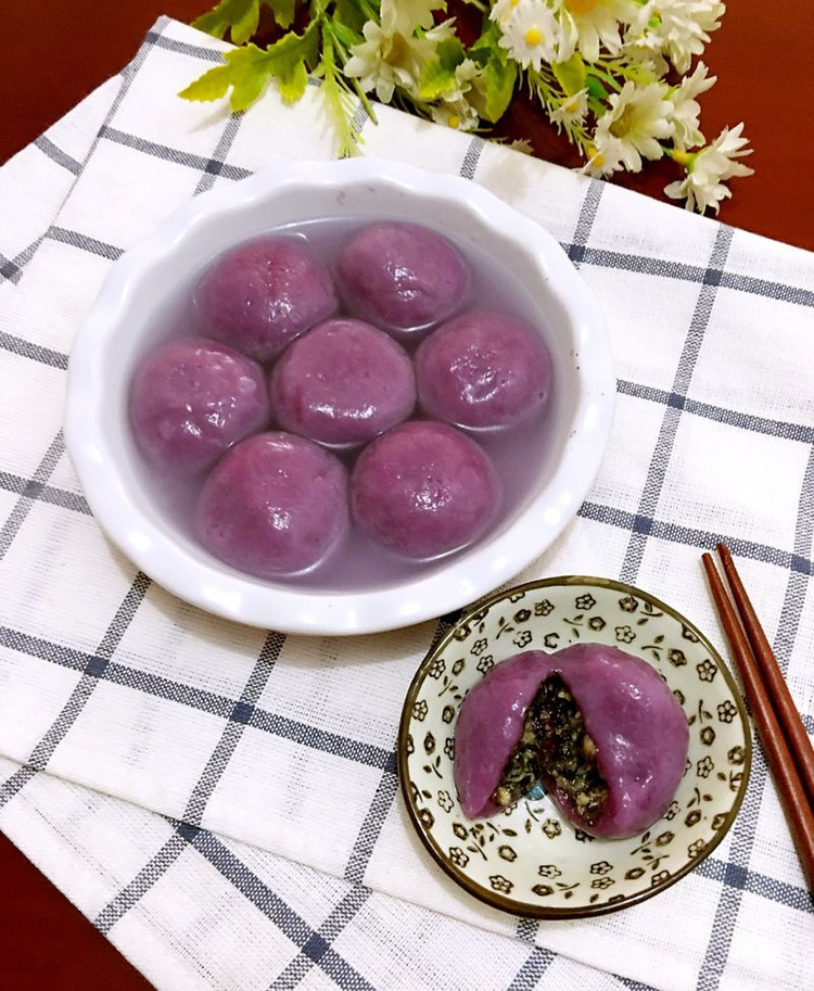 紫薯八宝汤圆的做法