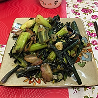 腊肉炒菜薹的做法图解5