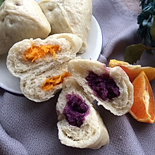 紫薯南瓜三角包——中种法面点的喧软秘诀