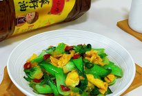 #菜油就选外婆乡，新鲜开榨抢先尝#油菜炒鸡蛋的做法