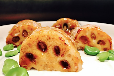 脆脆藕片夹汉堡肉排