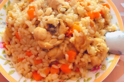 咖喱鸡块剩米拌饭