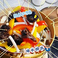 无油版—-菜椒炒双菇#东古525掌勺节#的做法图解5