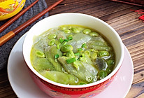 #花10分钟，做一道菜！#丝瓜烩毛豆的做法