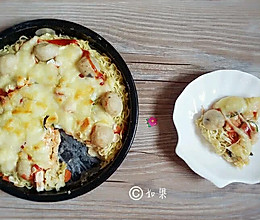 鱼丸面条披萨#小虾创意料理#