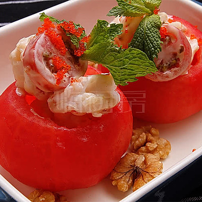 千岛虾仁番茄沙拉