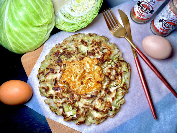 包菜丝鸡蛋厚煎饼-减脂减肥餐也能喷香美味