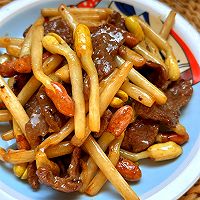 春天的味道-花生芽炒牛肉的做法图解8