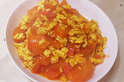 西红柿炒鸡蛋（番茄酱版）