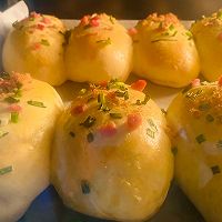 葱香火腿肉松面包的做法图解9