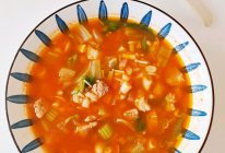 #金龙鱼橄调-橄想橄做#减脂期喝这碗~掉秤迅速的蔬菜茄汁汤的做法