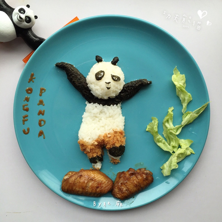 功夫熊猫卡通餐 宝宝创意卡通餐的做法