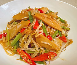 绿豆芽炒面筋的做法