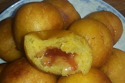 地瓜糯米蓝莓团