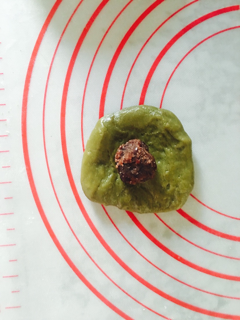 抹茶红豆糯米糍的做法图解7