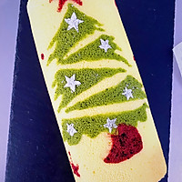 斑斓圣诞树草莓淡奶油蛋糕卷的做法图解24