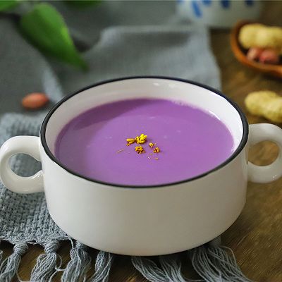 香浓好喝，营养丰富的花生紫薯豆浆