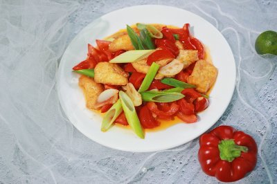 甜椒油豆腐