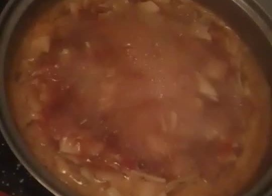 番茄炒白菜汤面片