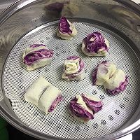 蒸奶香紫薯小花卷的做法图解17