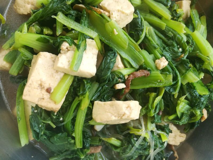 小白菜熬豆腐的做法