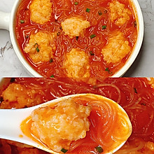 汤鲜味美❗️Q弹爽滑的番茄虾滑粉丝汤