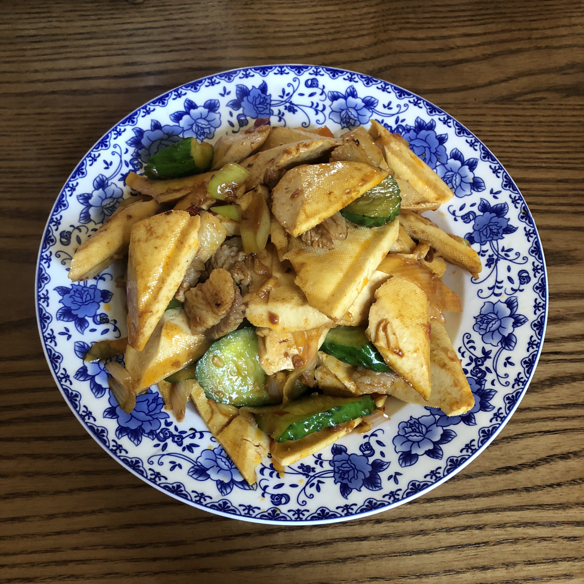 Stir fried pork with dried bean curd