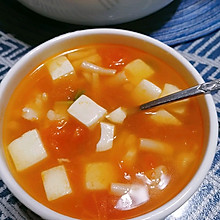 番茄豆腐鲜菇汤（减肥餐）