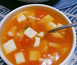 番茄豆腐鲜菇汤（减肥餐）的做法
