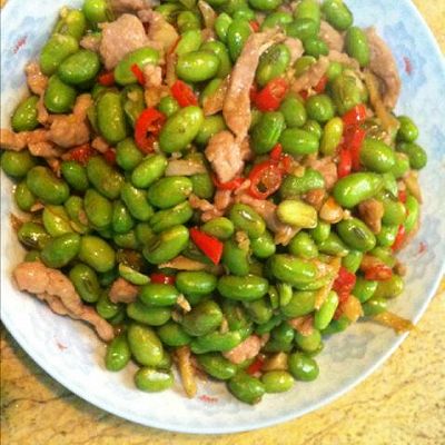 毛豆炒肉
