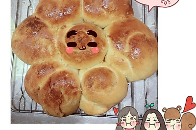 肉松太阳花，全麦肉松包