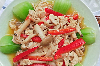 蟹味菇炒鸡胸肉