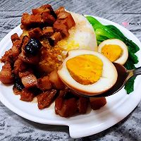 #刘畊宏女孩减脂饮食#香菇鸡蛋卤肉饭的做法图解17