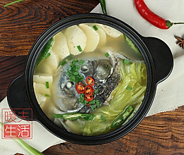 白菜豆腐鱼头汤的做法