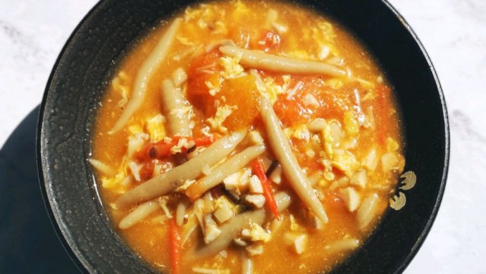 番茄菌菇蛋汤莜面鱼鱼