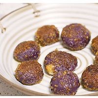烤箱版➕黄油煎炸版爆浆芝士紫薯球的做法图解16