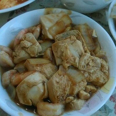 虾仁溜豆腐（南豆腐）