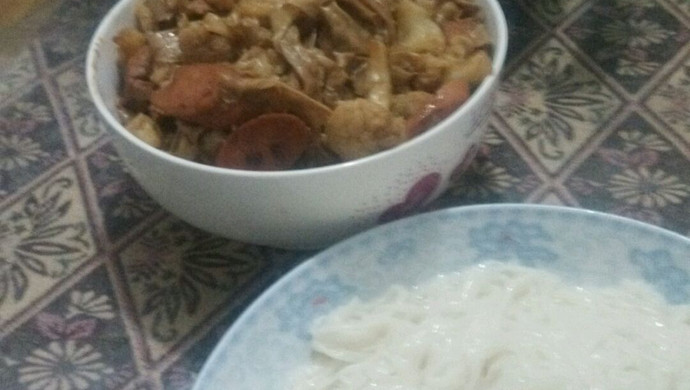 菜花炒腐竹